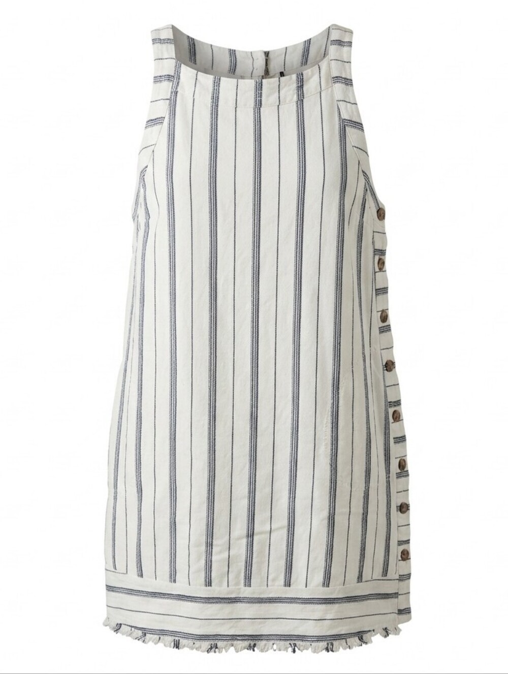 Anthropologie Akemi & Kin Claudia Sleeveless Linen Stripe Summer Dress Sz.12